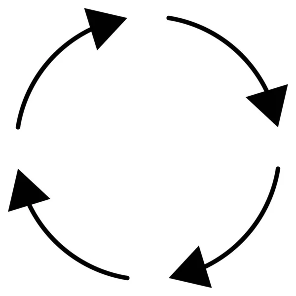 Циркуляр Элемент Стрелки Круга Переработка Обновление Обновление Перезагрузка Значок Символ — стоковый вектор