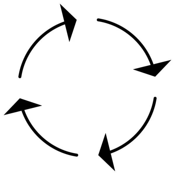 Циркуляр Элемент Стрелки Круга Переработка Обновление Обновление Перезагрузка Значок Символ — стоковый вектор