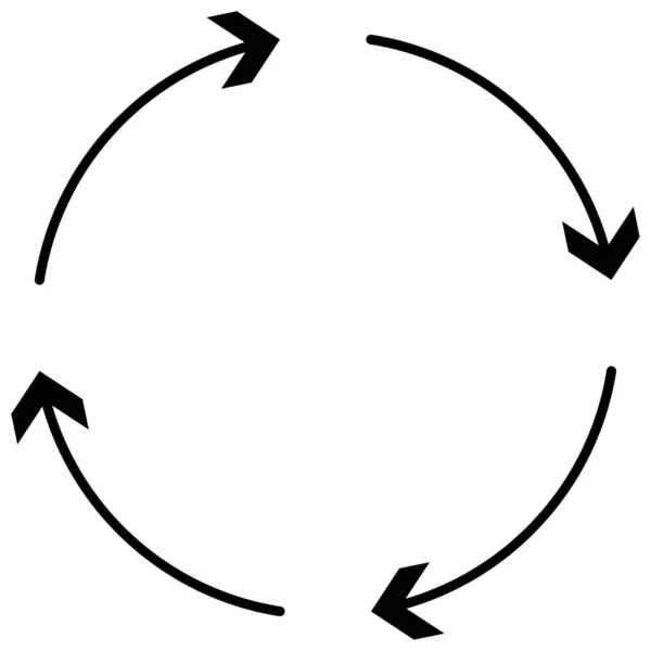 Circulaire Cercle Élément Flèche Comme Recyclage Mise Jour Rafraîchir Recharger — Image vectorielle