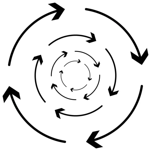 Circular Circle Arrow Element Recycling Update Refresh Reload Icon Symbol — Stock Vector