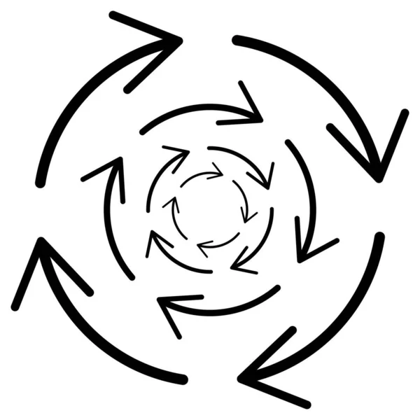 Circolare Cerchio Elemento Freccia Come Riciclaggio Aggiornare Aggiornare Ricaricare Icona — Vettoriale Stock