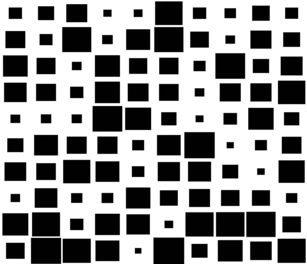 Cuadrados Aleatorios Rectángulos Blanco Negro Fondo Geométrico Monocromo Patrón Textura — Vector de stock