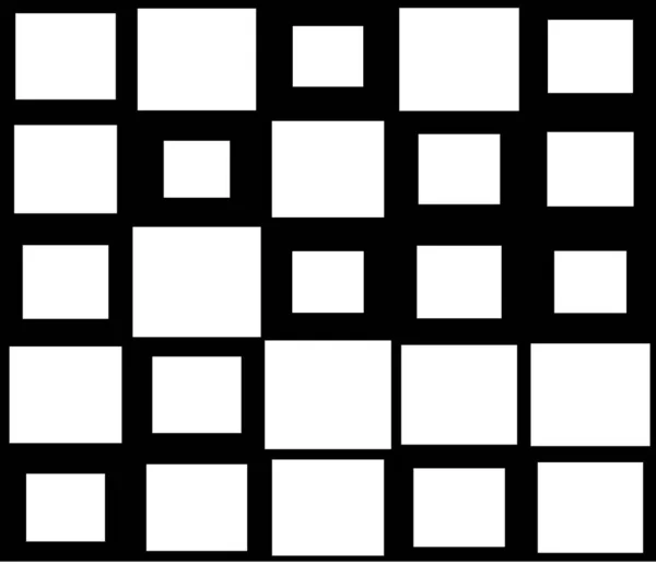 Náhodné Čtverce Obdélníky Černé Bílé Monochromatické Geometrické Pozadí Vzor Textura — Stockový vektor