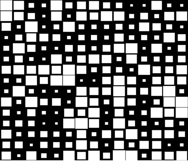 Carrés Aléatoires Rectangles Noir Blanc Fond Géométrique Monochrome Patte Texture — Image vectorielle
