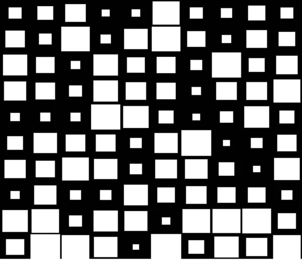 Zufällige Quadrate Rechtecke Schwarz Und Weiß Monochromer Geometrischer Hintergrund Patttern — Stockvektor