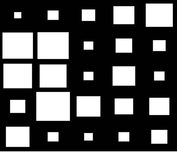Cuadrados Aleatorios Rectángulos Blanco Negro Fondo Geométrico Monocromo Patrón Textura — Archivo Imágenes Vectoriales