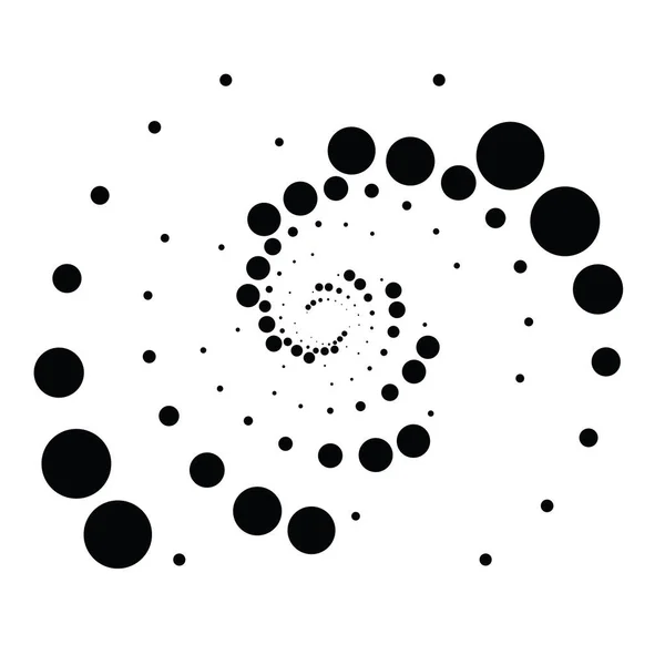 Gepunktet Punkte Kreise Konzentrisch Radiales Symbol Spirale Wirbel Wirbel Und — Stockvektor