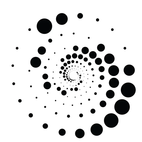 Prickig Prickar Cirklar Koncentriska Radiell Ikon Spiral Virvla Virvla Och — Stock vektor