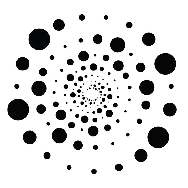 Pointes Points Cercles Concentriques Icône Radiale Spirale Tourbillon Tourbillon Torsion — Image vectorielle