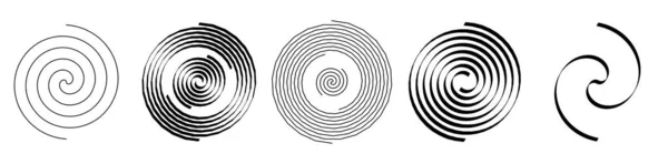 螺旋形 涡旋和涡旋矢量设计元件 低矮弯曲的线条库存矢量图解 剪贴画 — 图库矢量图片