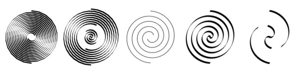 螺旋形 涡旋和涡旋矢量设计元件 低矮弯曲的线条库存矢量图解 剪贴画 — 图库矢量图片