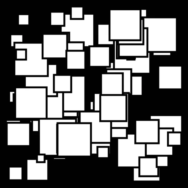 Modèle Carrés Aléatoires Dispersés Élément Texture Concept Hasard — Image vectorielle
