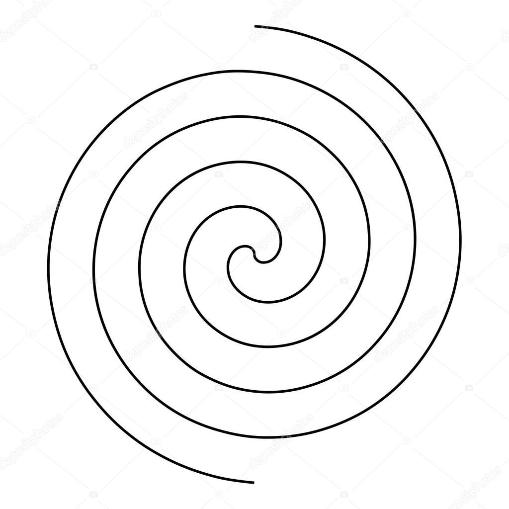 Spirally shape. Swirl, twirl, whirl and twirl vector design element. Billowy, curved lines