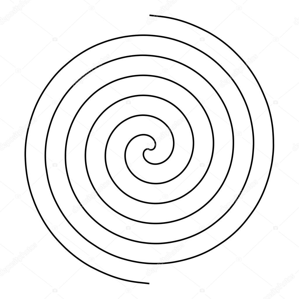 Spirally shape. Swirl, twirl, whirl and twirl vector design element. Billowy, curved lines