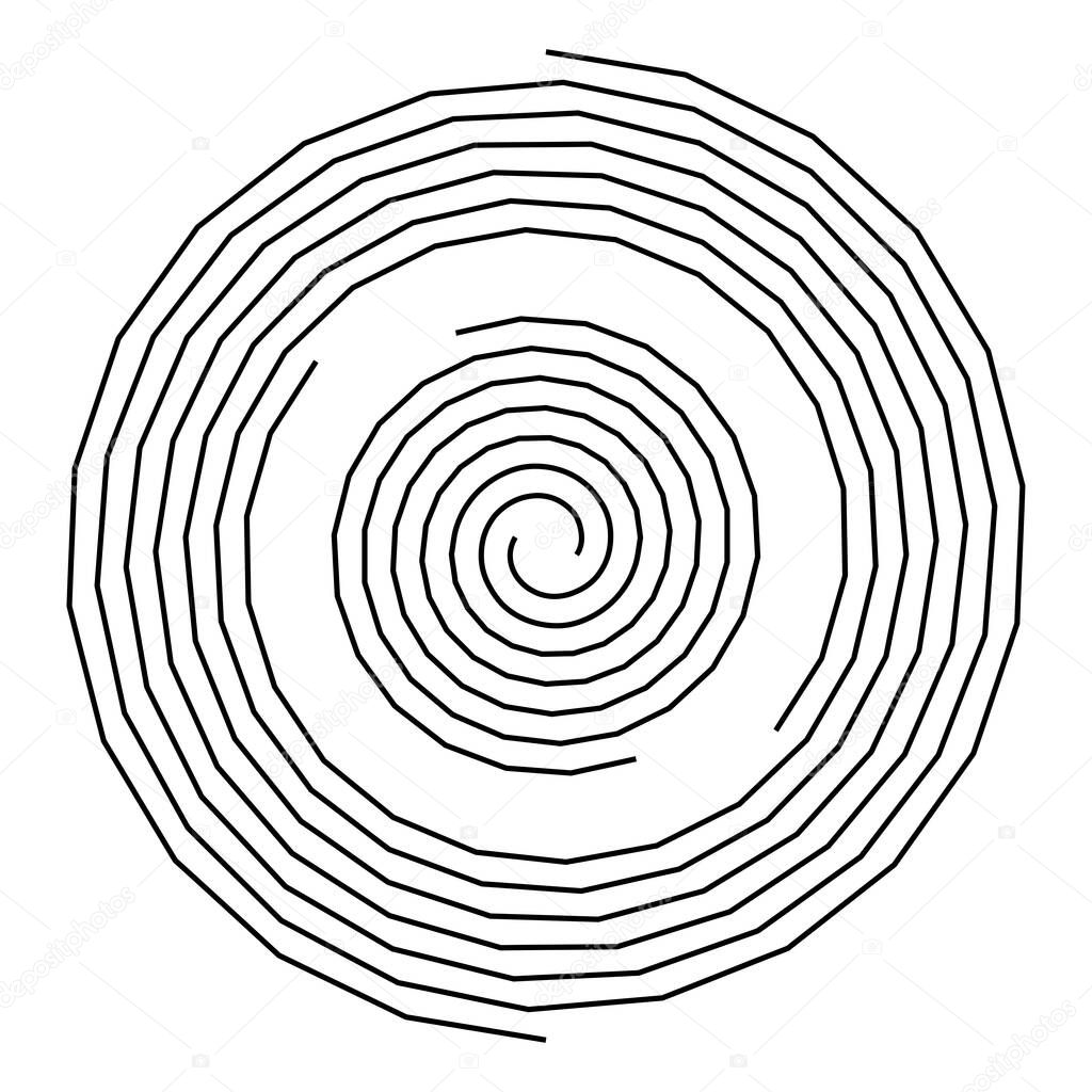 Spirally shape. Swirl, twirl, whirl and twirl vector design element. Billowy, curved lines