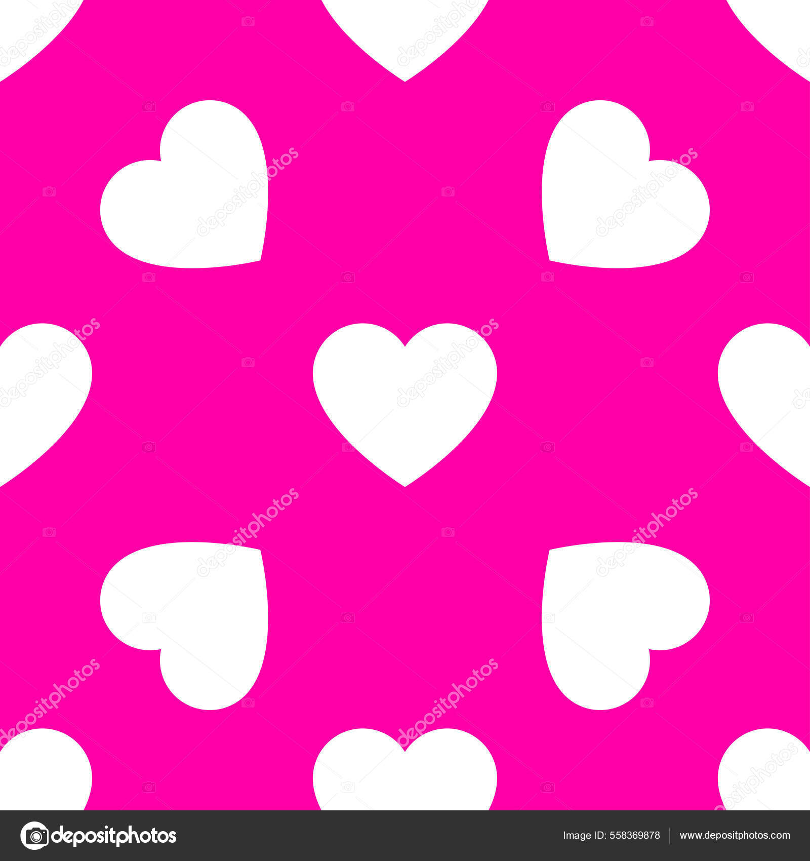 Pink Purple Seamless Repeable Heart Shape Icon Pattern Texture.