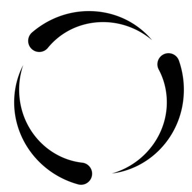 Eş merkezli, radyal çizgiler, daireler simgesi. Bölünmüş daire şekli. Spiral, girdap, kıvrım ve büküm tasarım elementi