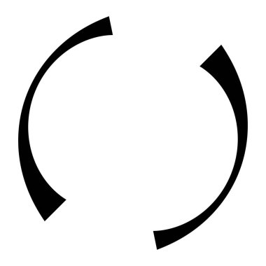 Eş merkezli, radyal çizgiler, daireler simgesi. Bölünmüş daire şekli. Spiral, girdap, kıvrım ve büküm tasarım elementi