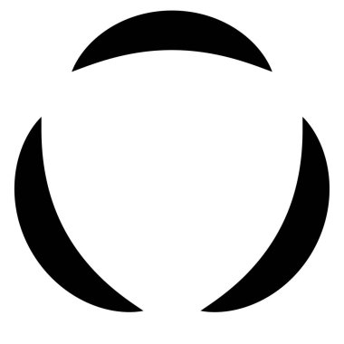 Eş merkezli, radyal çizgiler, daireler simgesi. Bölünmüş daire şekli. Spiral, girdap, kıvrım ve büküm tasarım elementi