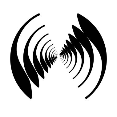 Eş merkezli, radyal çizgiler, daireler simgesi. Bölünmüş daire şekli. Spiral, girdap, kıvrım ve büküm tasarım elementi