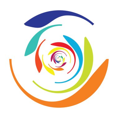 Eş merkezli, radyal çizgiler, daireler simgesi. Bölünmüş daire şekli. Spiral, girdap, kıvrım ve büküm tasarım elementi