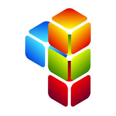 İnşaat, inşa, inşa, inşa, teknoloji, mimari ve geliştirme ikonu, sembol, logo olarak 3D izometrik küp (ler). Stock vektör illüstrasyonu, klip- art grafikleri