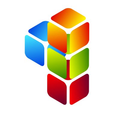 İnşaat, inşa, inşa, inşa, teknoloji, mimari ve geliştirme ikonu, sembol, logo olarak 3D izometrik küp (ler). Stock vektör illüstrasyonu, klip- art grafikleri