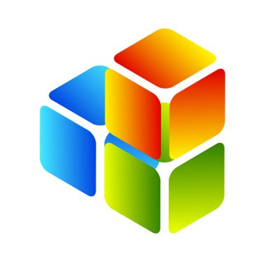 İnşaat, inşa, inşa, inşa, teknoloji, mimari ve geliştirme ikonu, sembol, logo olarak 3D izometrik küp (ler). Stock vektör illüstrasyonu, klip- art grafikleri