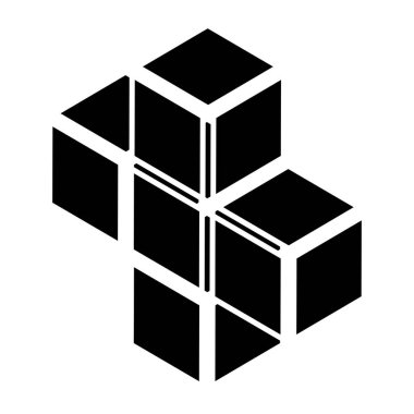 İnşaat, inşa, inşa, inşa, teknoloji, mimari ve geliştirme ikonu, sembol, logo olarak 3D izometrik küp (ler). Stock vektör illüstrasyonu, klip- art grafikleri