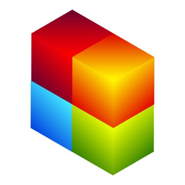 İnşaat, inşa, inşa, inşa, teknoloji, mimari ve geliştirme ikonu, sembol, logo olarak 3D izometrik küp (ler). Stock vektör illüstrasyonu, klip- art grafikleri