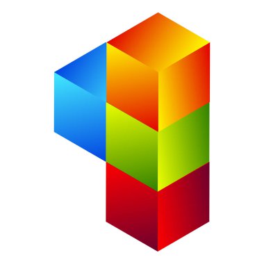 İnşaat, inşa, inşa, inşa, teknoloji, mimari ve geliştirme ikonu, sembol, logo olarak 3D izometrik küp (ler). Stock vektör illüstrasyonu, klip- art grafikleri