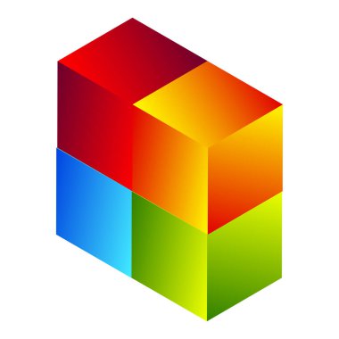 İnşaat, inşa, inşa, inşa, teknoloji, mimari ve geliştirme ikonu, sembol, logo olarak 3D izometrik küp (ler). Stock vektör illüstrasyonu, klip- art grafikleri