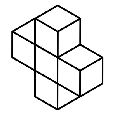 İnşaat, inşa, inşa, inşa, teknoloji, mimari ve geliştirme ikonu, sembol, logo olarak 3D izometrik küp (ler). Stock vektör illüstrasyonu, klip- art grafikleri