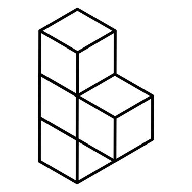 İnşaat, inşa, inşa, inşa, teknoloji, mimari ve geliştirme ikonu, sembol, logo olarak 3D izometrik küp (ler). Stock vektör illüstrasyonu, klip- art grafikleri