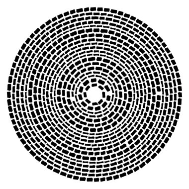 Yuvarlak yuvarlak eşmerkezli çakıl taşı, taş, kaya şekilleri. Dairesel, konsantre oval halkalar. 