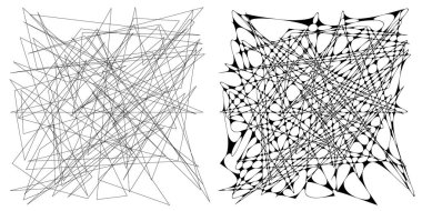 Eşleşen kenarlı, geometrik, açısal ve yuvarlak, kıvrımlı, kıvrımlı çizgiler nesne. Stock vektör illüstrasyonu, klip- art grafikleri