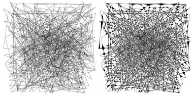 Eşleşen kenarlı, geometrik, açısal ve yuvarlak, kıvrımlı, kıvrımlı çizgiler nesne. Stock vektör illüstrasyonu, klip- art grafikleri