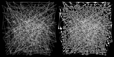 Eşleşen kenarlı, geometrik, açısal ve yuvarlak, kıvrımlı, kıvrımlı çizgiler nesne. Stock vektör illüstrasyonu, klip- art grafikleri