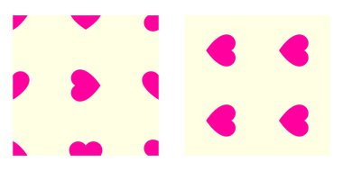 Pembe / mor pürüzsüz, tekrarlanabilir kalp şekli, ikon deseni, doku. Kalp ambalajı, ambalaj kağıdı. Stock vektör illüstrasyonu, klip- art grafikleri