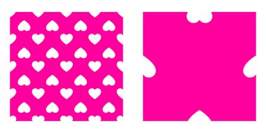 Pembe / mor pürüzsüz, tekrarlanabilir kalp şekli, ikon deseni, doku. Kalp ambalajı, ambalaj kağıdı. Stock vektör illüstrasyonu, klip- art grafikleri