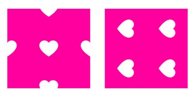 Pembe / mor pürüzsüz, tekrarlanabilir kalp şekli, ikon deseni, doku. Kalp ambalajı, ambalaj kağıdı. Stock vektör illüstrasyonu, klip- art grafikleri