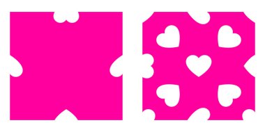 Pembe / mor pürüzsüz, tekrarlanabilir kalp şekli, ikon deseni, doku. Kalp ambalajı, ambalaj kağıdı. Stock vektör illüstrasyonu, klip- art grafikleri