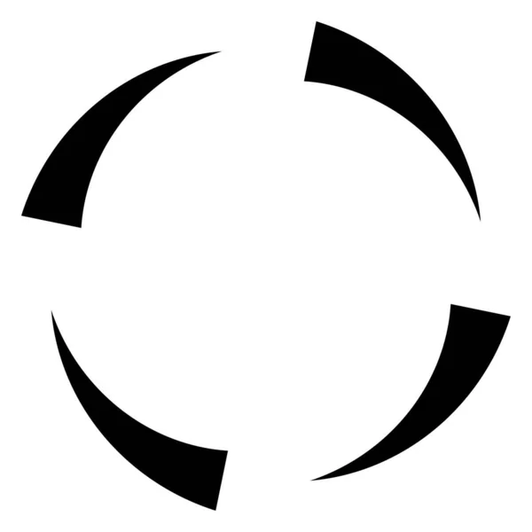 Concéntrico Líneas Radiales Círculo Icono Forma Círculo Segmentado Elemento Diseño — Vector de stock