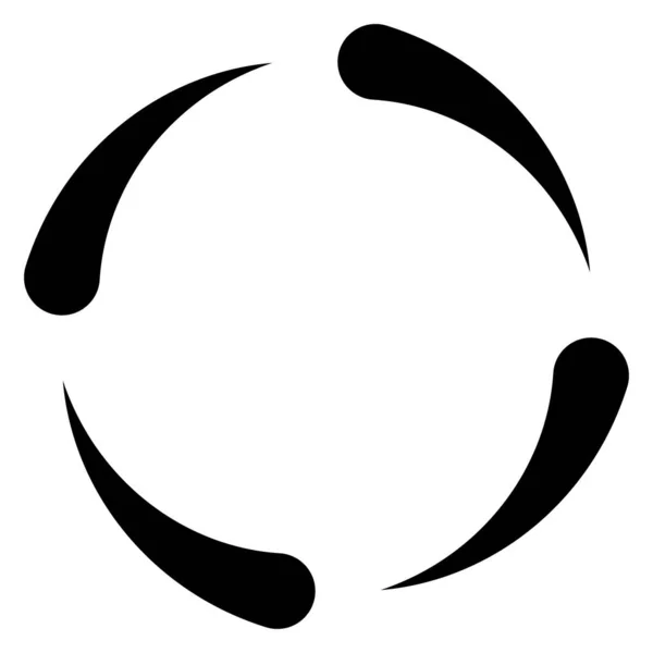 同心径向线圆形图标分段圆的形状 旋转和扭转设计元件 — 图库矢量图片