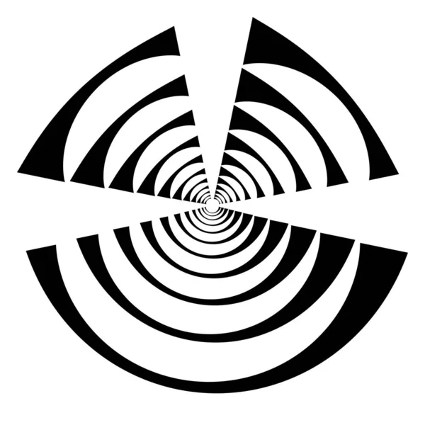 Концентричні Радіальні Лінії Круги Піктограми Сегментована Форма Кола Спіральний Вихровий — стоковий вектор