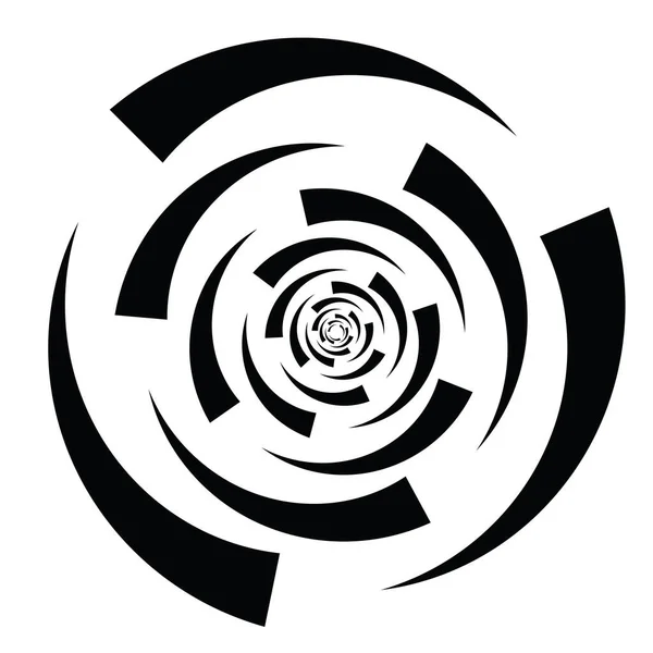 Linhas Concêntricas Radiais Ícone Círculos Forma Círculo Segmentado Espiral Redemoinho — Vetor de Stock