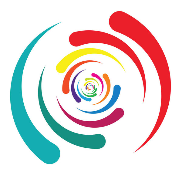 Concentric, radial lines, circles icon. Segmented circle shape. Spiral, swirl, twirl and twist design element