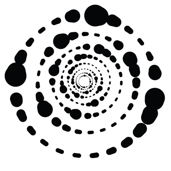 Плямистий Крапки Кола Концентричні Радіальна Іконка Спіральний Вихровий Вихровий Поворотний — стоковий вектор