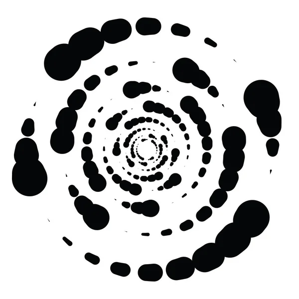 Prickig Prickar Cirklar Koncentriska Radiell Ikon Spiral Virvla Virvla Och — Stock vektor
