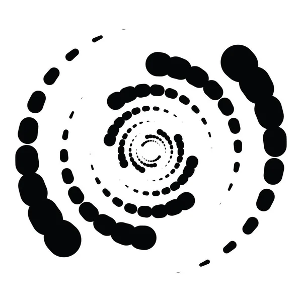 Stippen Stippen Cirkels Concentrisch Radiaal Icoon Spiraalvormig Wervelend Draaiend Draaiend — Stockvector